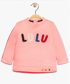 sweat bebe fille a motifs brillants - lulu castagnette rose8938601_1