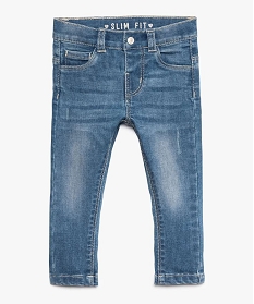 jean bebe fille coupe slim compose de matieres recyclees gris pantalons et jeans8940101_1