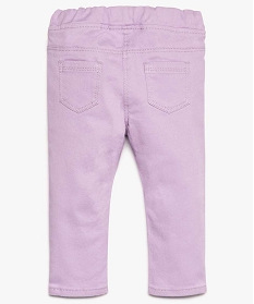 pantalon bebe fille avec taille elastique reglable et petit noud en coton bio violet8940701_2