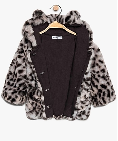 manteau bebe fille poilu a motif leopard gris8941901_2