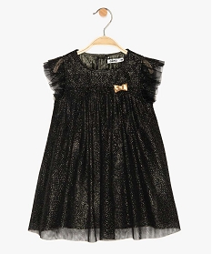 robe bebe fille en tulle a pois dorees et doublure brillante noir8943601_1