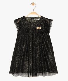 robe bebe fille en tulle a pois dorees et doublure brillante noir8943601_3