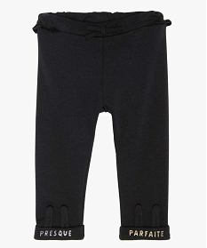 pantalon bebe fille chaud a motif et taille elastiquee noir leggings8944101_1