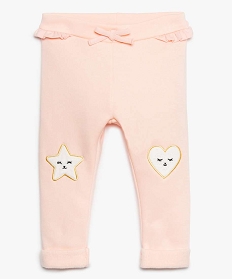 pantalon bebe fille chaud a motif et taille elastiquee rose leggings8944201_1