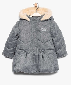 manteau bebe fille douillet et chic en polyester recycle gris8945001_1