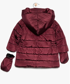 manteau bebe fille avec moufles - lulu castagnette rouge8945101_3