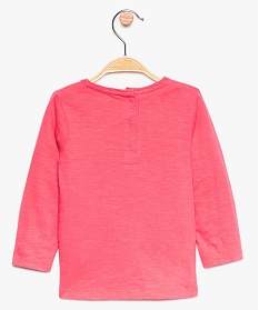 tee-shirt bebe fille en coton bio a motif en relief rose tee-shirts manches longues8947301_2