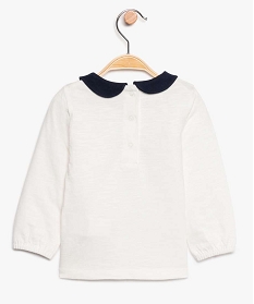 tee-shirt bebe fille a col claudine - lulu castagnette blanc tee-shirts manches longues8947401_2