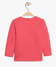 tee-shirt bebe fille a epaules froncees et poche poitrine rose tee-shirts manches longues8947801_2