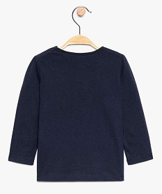 tee-shirt bebe fille manches longues avec motifs et inscriptions bleu8948801_2