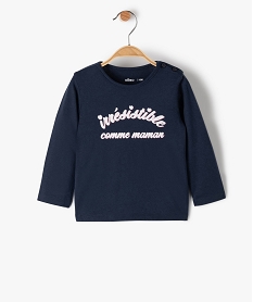 tee-shirt bebe fille manches longues avec motifs et inscriptions bleu8948801_4