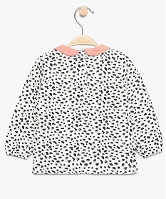 tee-shirt bebe fille avec motifs leopard et col claudine multicolore8949101_2
