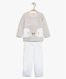 pyjama bebe mixte 2 pieces avec motif herissons blanc8951401_1