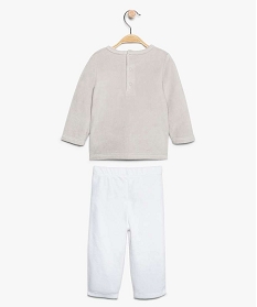 pyjama bebe mixte 2 pieces avec motif herissons blanc8951401_2