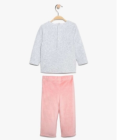 pyjama bebe fille en velours motif chouette brode rose8951501_2