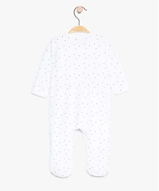 pyjama bebe en velours fermeture devant motifs etoiles blanc8951901_2