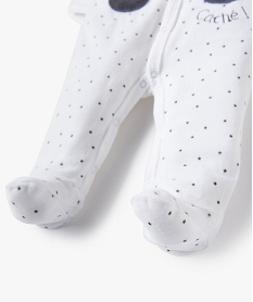 pyjama bebe en velours fermeture devant motifs etoiles blanc8951901_3