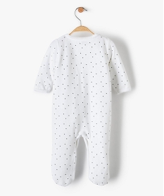 pyjama bebe en velours fermeture devant motifs etoiles blanc8951901_4