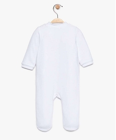 pyjama bebe en velours croise devant avec motif animal blanc8952101_2