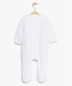 pyjama bebe en velours avec fermeture sur le cote blanc8952201_2