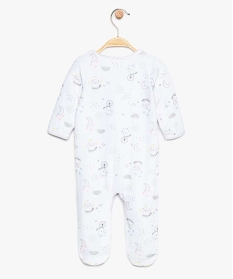 pyjama bebe en velours fermeture devant avec motifs ratons laveurs blanc pyjamas velours8952301_2