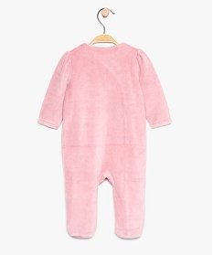 pyjama bebe fille en velours a petit volant et motif coccinelle rose pyjamas velours8952401_2