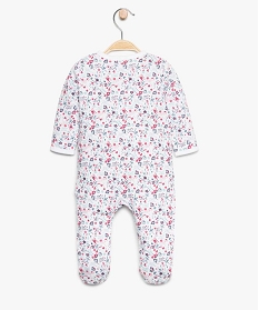 pyjama bebe fille en coton bio avec motifs fleuris multicolore pyjamas ouverture devant8952501_2