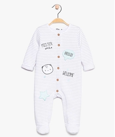 pyjama bebe boutonne double polaire blanc8952801_1