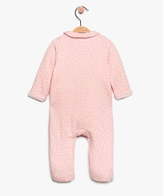 pyjama bebe fille a motifs pois et col claudine rose pyjamas ouverture devant8952901_2