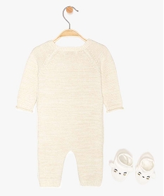 ensemble bebe fille (2 pieces)   chaussons pyjama en maille blanc8953401_2