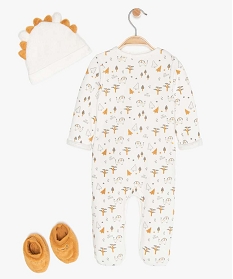 ensemble bebe garcon (3 pieces)   pyjama chaussons bonnet blanc8953801_2