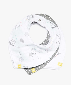 bavoir bebe facon bandana avec motifs (lot de 3) blanc8955701_1