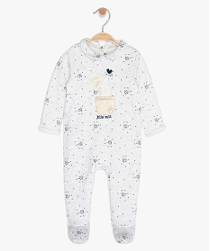 pyjama bebe fille en jersey duveteux a pois gris8956801_1