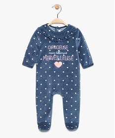 pyjama bebe fille a motifs pois avec col fronce bleu8957101_1