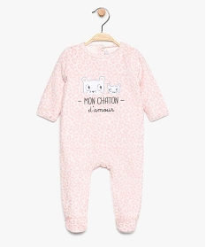 pyjama bebe en velours a motif leopard avec broderies chats gris8957301_1