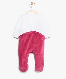 pyjama bebe fille en velours avec motif licorne rose8957501_2