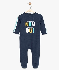 pyjama bebe garcon en coton avec inscription sur lavant bleu8957601_1