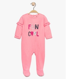 pyjama bebe fille avec fronces sur les manches et paillettes rose8957701_1