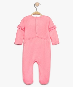 pyjama bebe fille avec fronces sur les manches et paillettes rose8957701_2