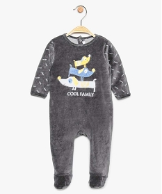 pyjama bebe garcon en velours avec motifs chiens gris pyjamas velours8958101_1