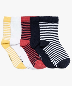 lot de 5 paires de chaussettes hautes en coton bio imprime8962101_1