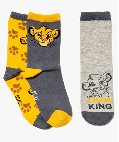 chaussettes garcon tige haute (lot de 3) - le roi lion gris8966001_1