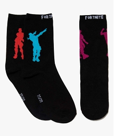 chaussettes garcon tige haute a motifs fortnite noir8966301_1