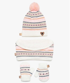 ensemble bebe fille 3 pieces   bonnet snood moufles - lulucastagnette multicolore accessoires8974701_1
