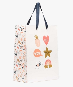 GEMO Sac cadeau fille imprimé à en papier recyclé Multicolore