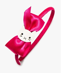 serre-tete fille en tissu avec noeud en satin et motif chat rose autres accessoires fille8975401_1