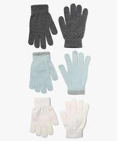 gants fille aux coloris assortis (lot de 3) multicolore8977701_1