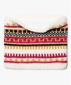 GEMO Snood fille à motifs géométriques doublé polaire Multicolore
