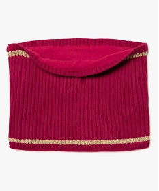 echarpe snood fille avec doublure polaire et liseres pailletes rose8979401_1