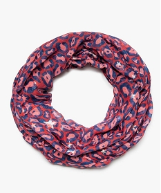 foulard snood fille imprime avec etoiles pailletees rose sacs bandouliere8982501_1
